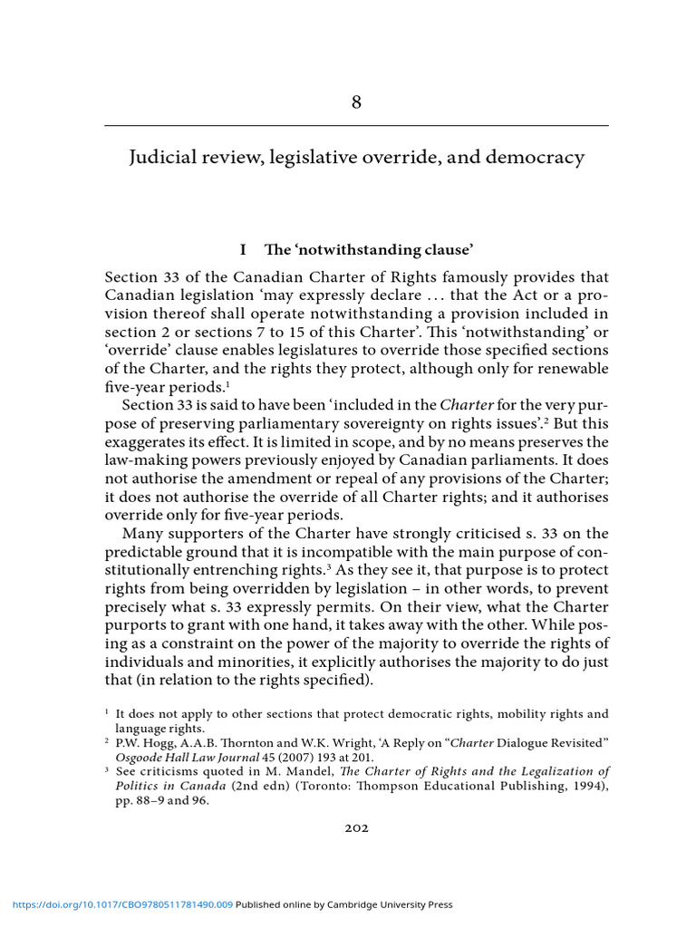 Understanding Canada's Notwithstanding Clause | PDF | Legal Documents ...
