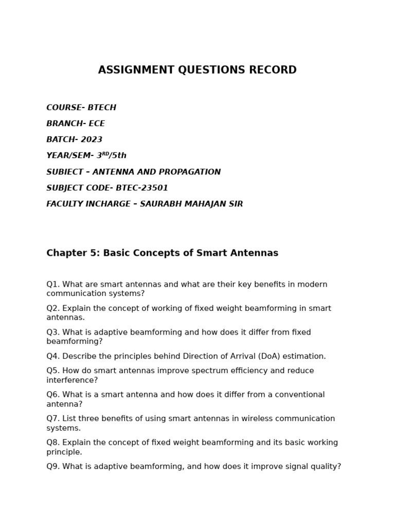 Btec-23505 Assignment Reocrd | PDF | Radio Propagation | Antenna (Radio)