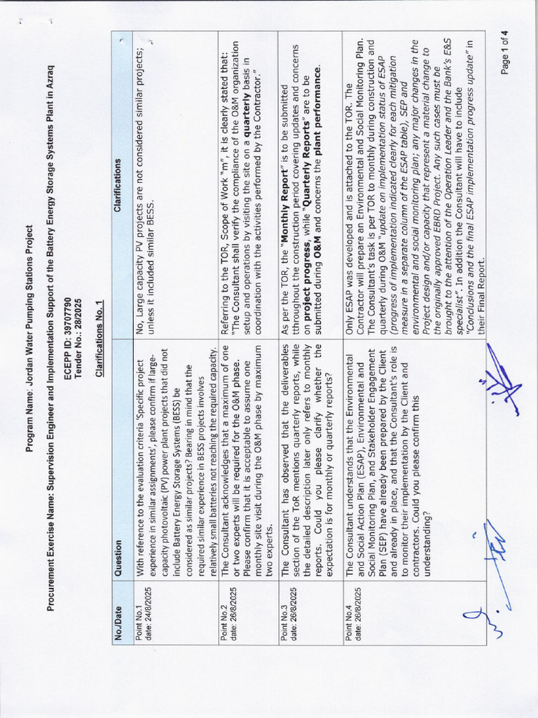 Clarification No. 1 | PDF