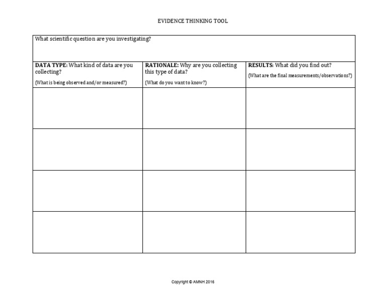 Evidence Thinking Tool Guide | PDF