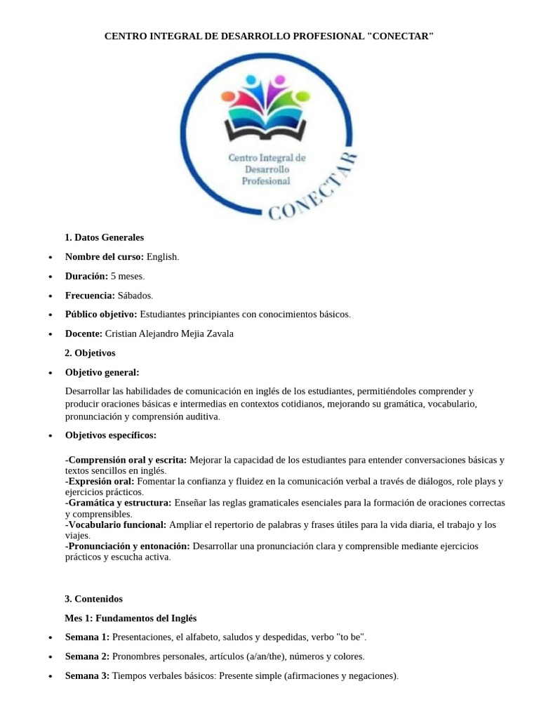 Curso de Inglés para Principiantes | PDF | Aprendizaje | Idioma en Inglés