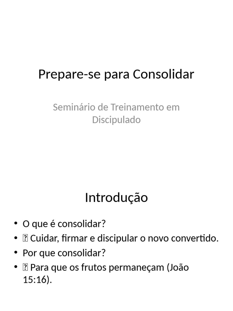 Seminario Prepare Se Consolidar | PDF