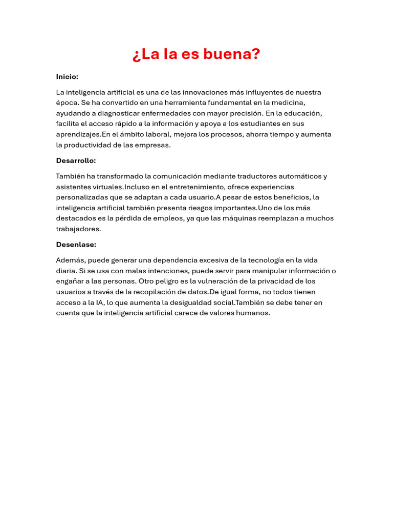 Beneficios y riesgos de la IA | PDF