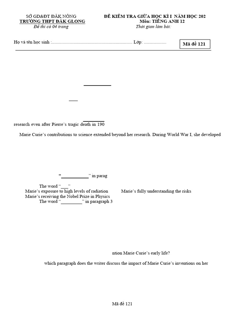 de 121 | PDF | Marie Curie | Job Interview