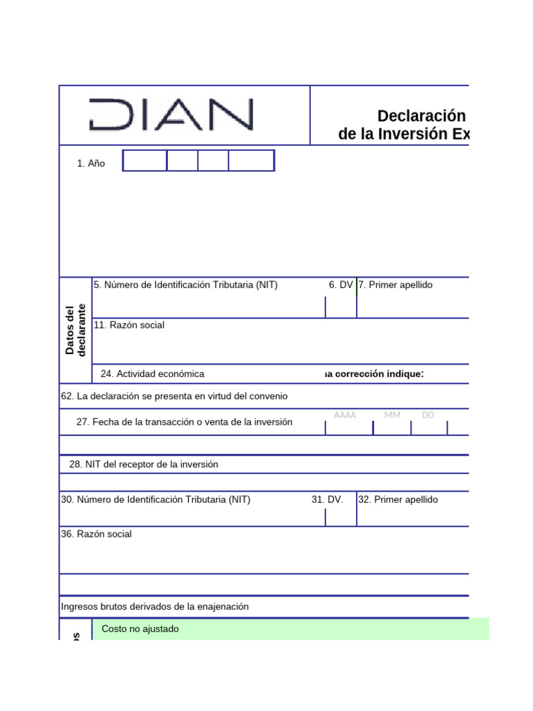 150 Declaracion de Renta Por Cambio de La Titularidad de La Inversion