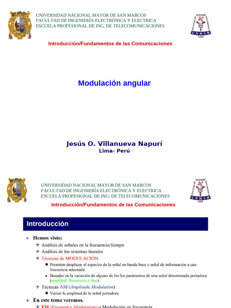 Fundamentos de Modulación Angular en Telecomunicaciones | PDF ...