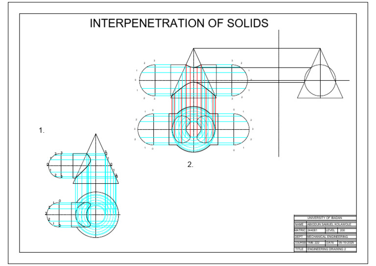 Engineering Drawing 2: Interpenetration of Solids | PDF