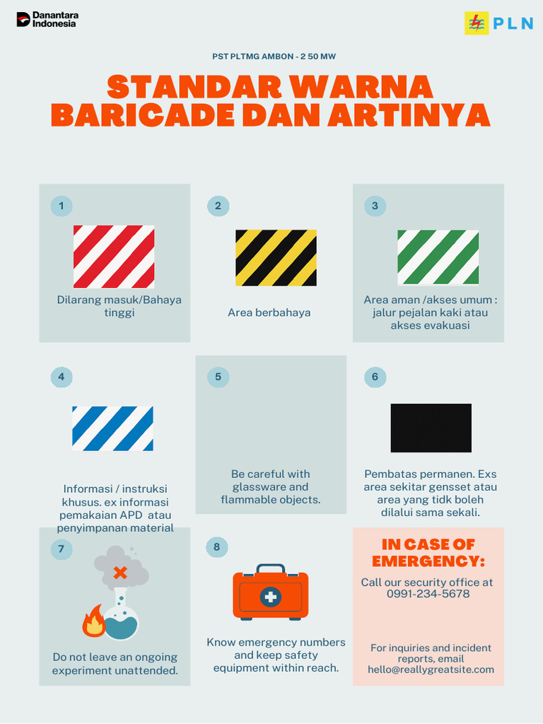 Lab Safety Poster in Light Blue Bright Orange Warm Youthful Style | PDF