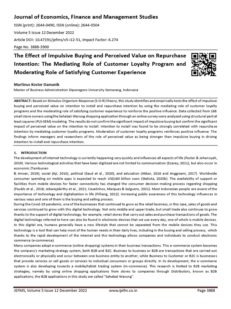 Impulsive Buying's Impact on Repurchase Intent | PDF | E Commerce | P Value