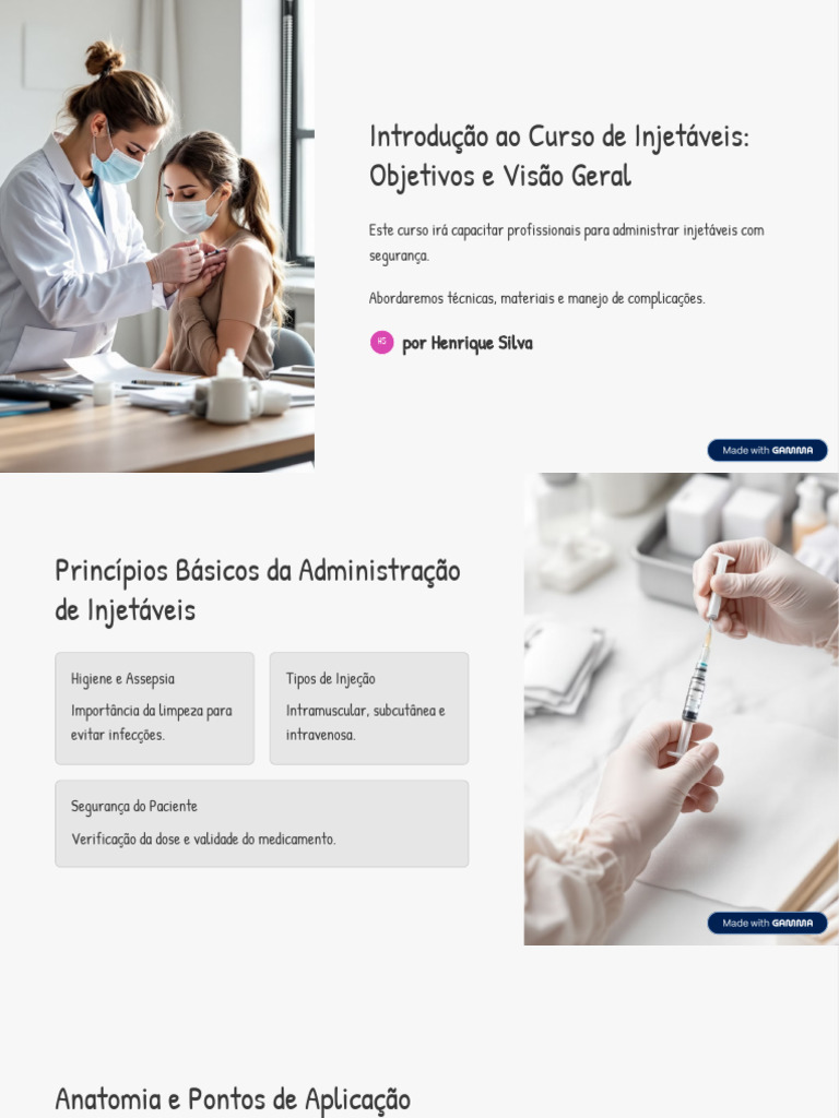 Introducao Ao Curso de Injetaveis Objetivos e Visao Geral | PDF ...