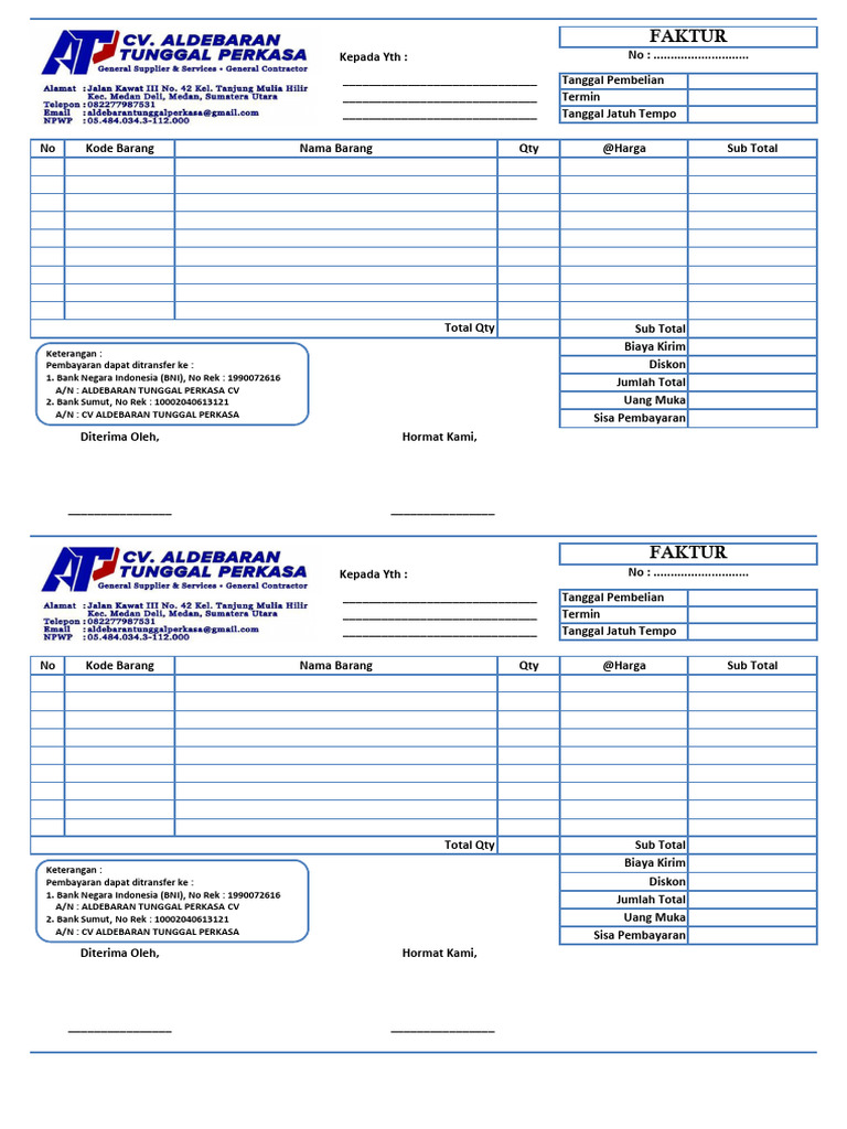 Invoice Atp Fix 2 Sheets | PDF