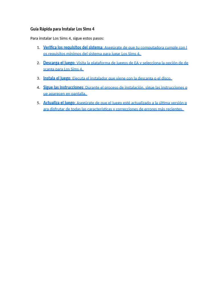 Guía Rápida para Instalar Los Sims 4 | PDF