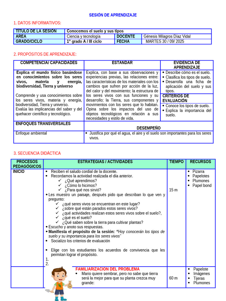 Tipos de Suelo para Primer Grado | PDF | Aprendizaje | Suelo