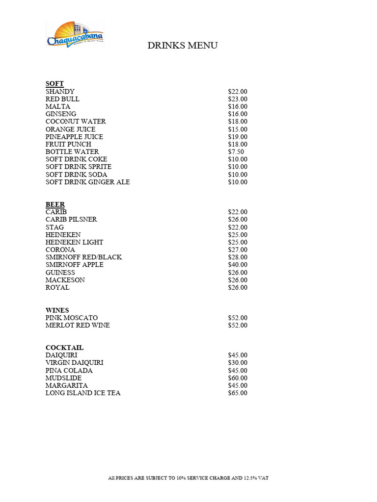 Drinks Menu | PDF