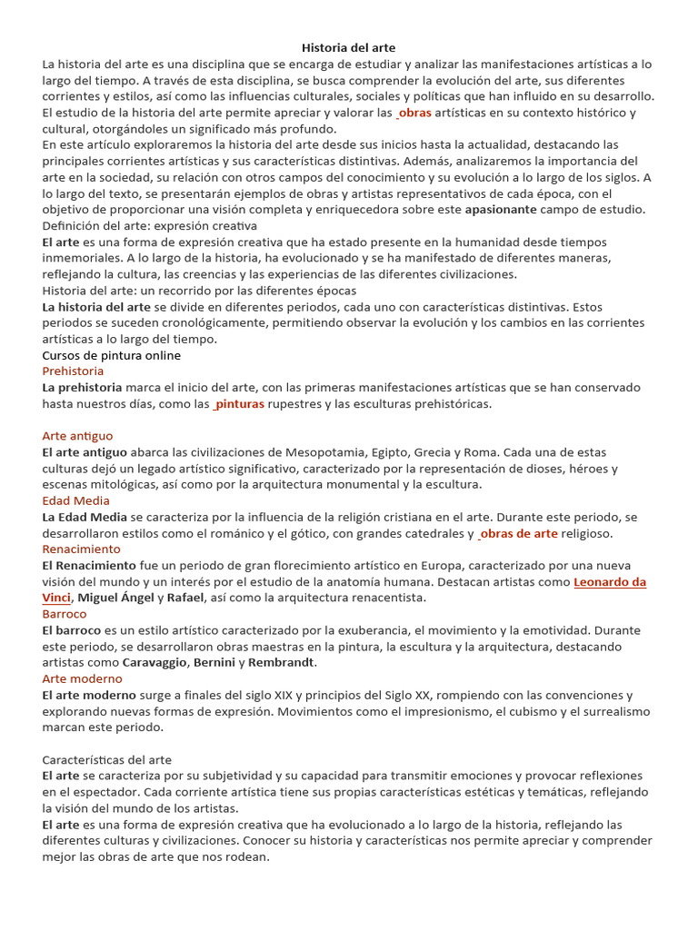 Evolución de la Historia del Arte | PDF | Historia del Arte | Escultura