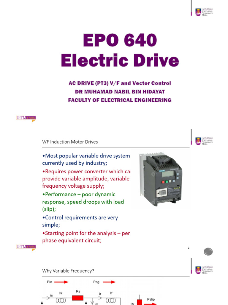 EPO 640 Electric Drive: V/F Control Overview | PDF | Electrical ...