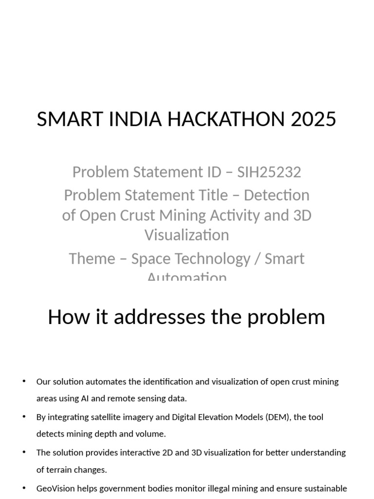 SIH25232 GeoVision CodeX1 WithVisuals | PDF | Remote Sensing | 3 D ...