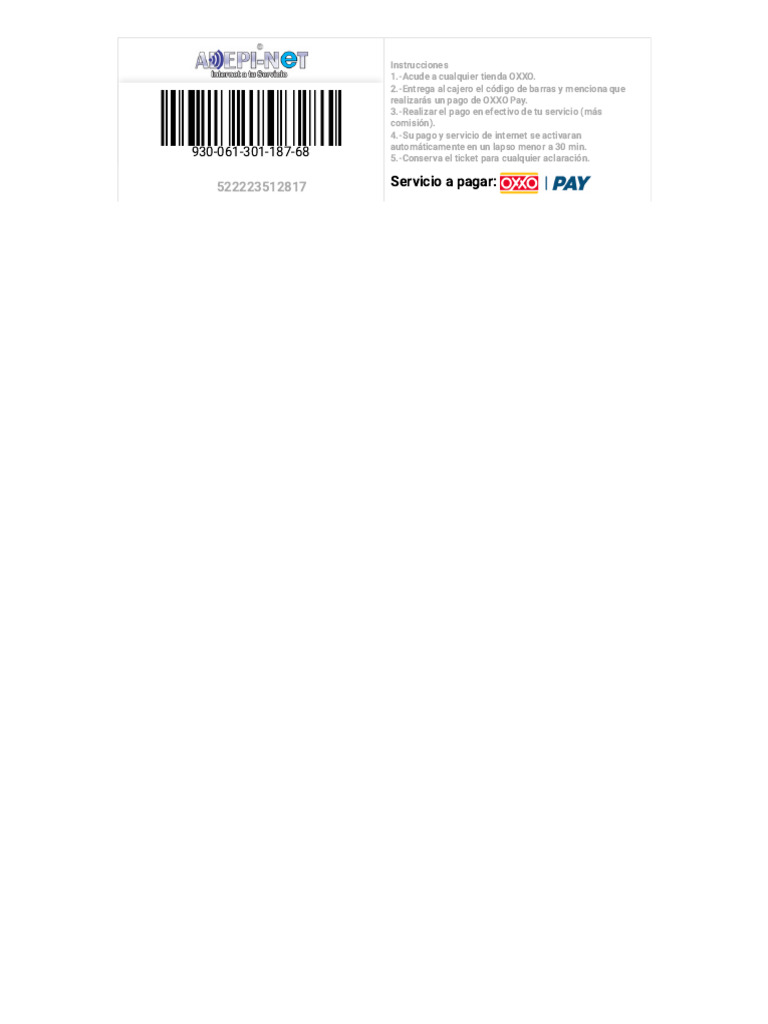 Instrucciones para Pago OXXO Pay | PDF