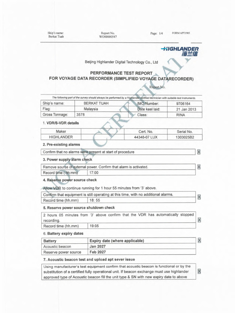 VDR Performance Test Report | PDF