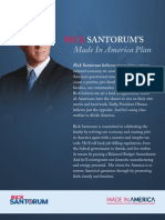 Made in America Plan - Rick Santorum 2012 Presidential Campaign Official Document