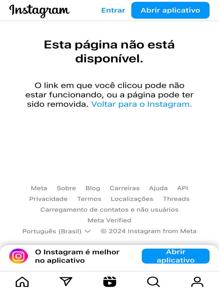 Página do Instagram Indisponível | PDF