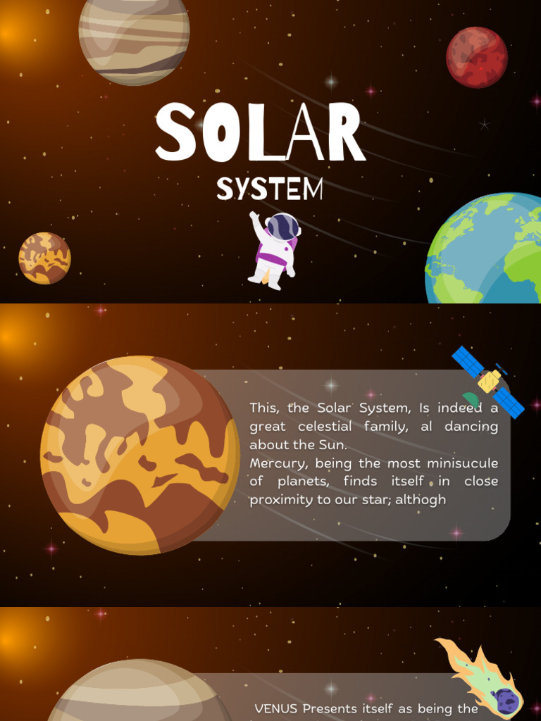 Planets in The Solar System Presentation in Brown Black Illustrative ...