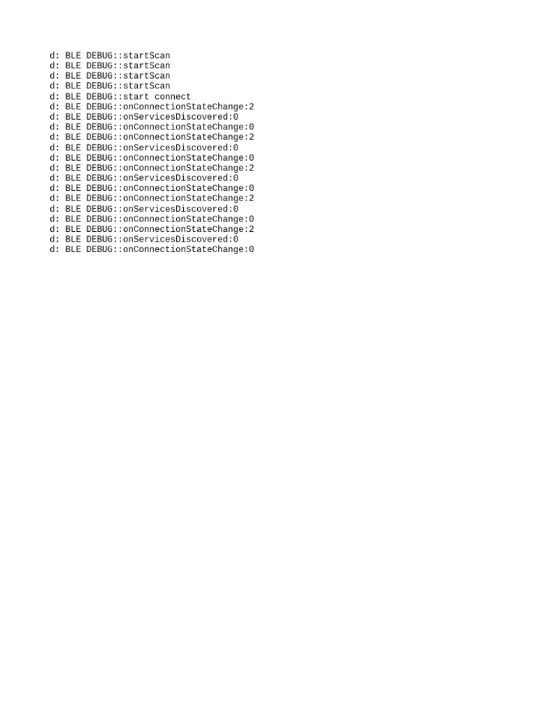 BLE Debug Connection Log Analysis | PDF