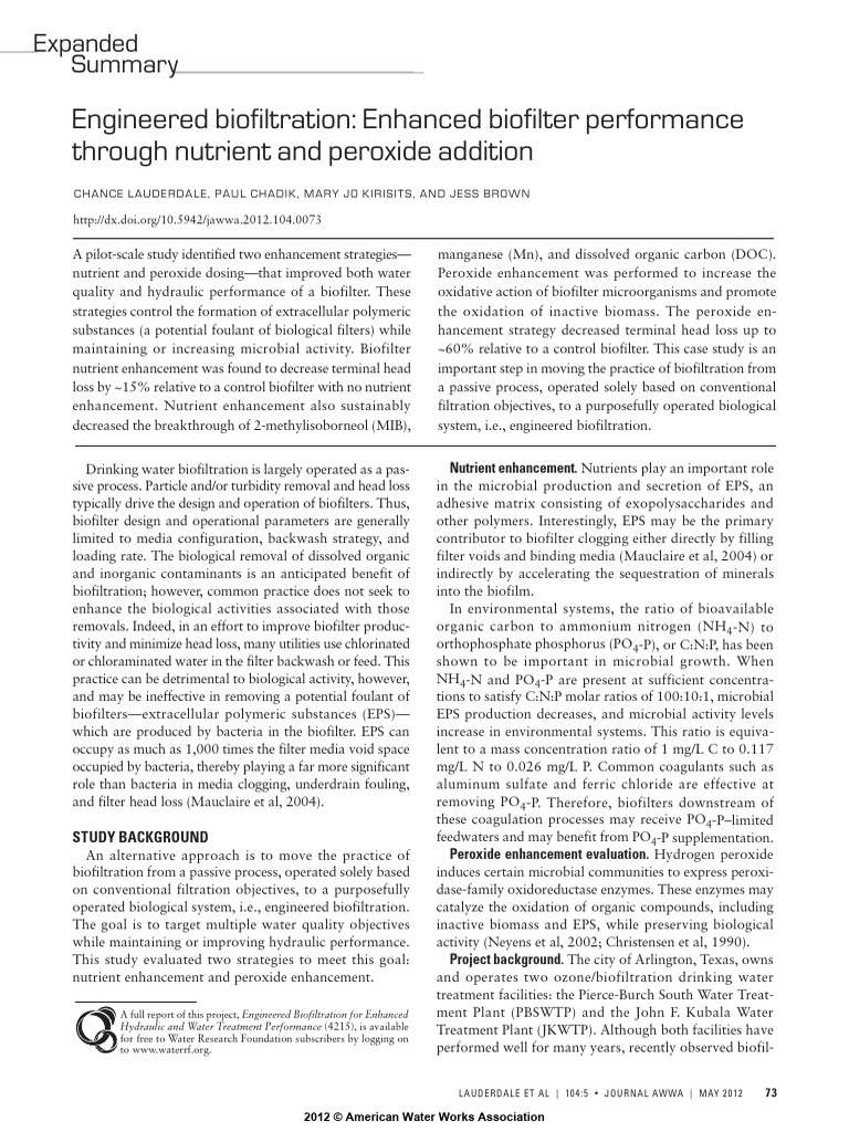 Enhanced Biofilter Performance Strategies | PDF | Environmental Science ...