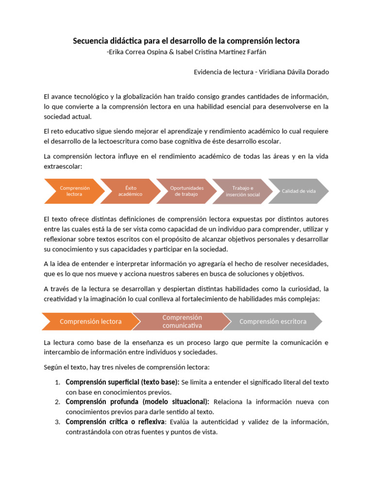 Mejora de Comprensión Lectora en Aula | PDF | Comprensión lectora ...