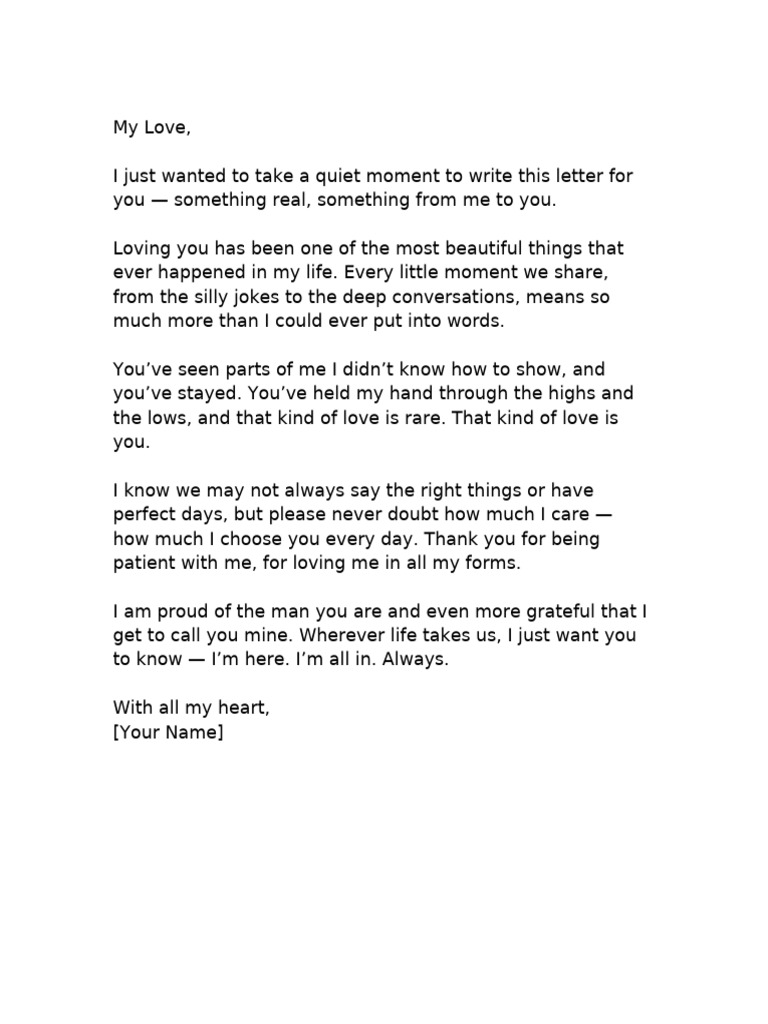 Handwritten Love Letter PDF