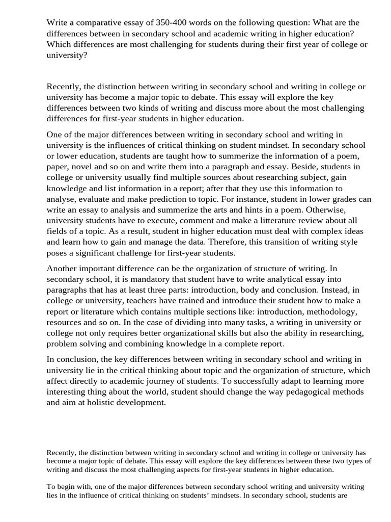 Writing in 2nd and University | PDF | Essays | University