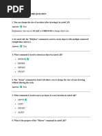 AutoCAD Exam Questions and Answers | PDF | Auto Cad