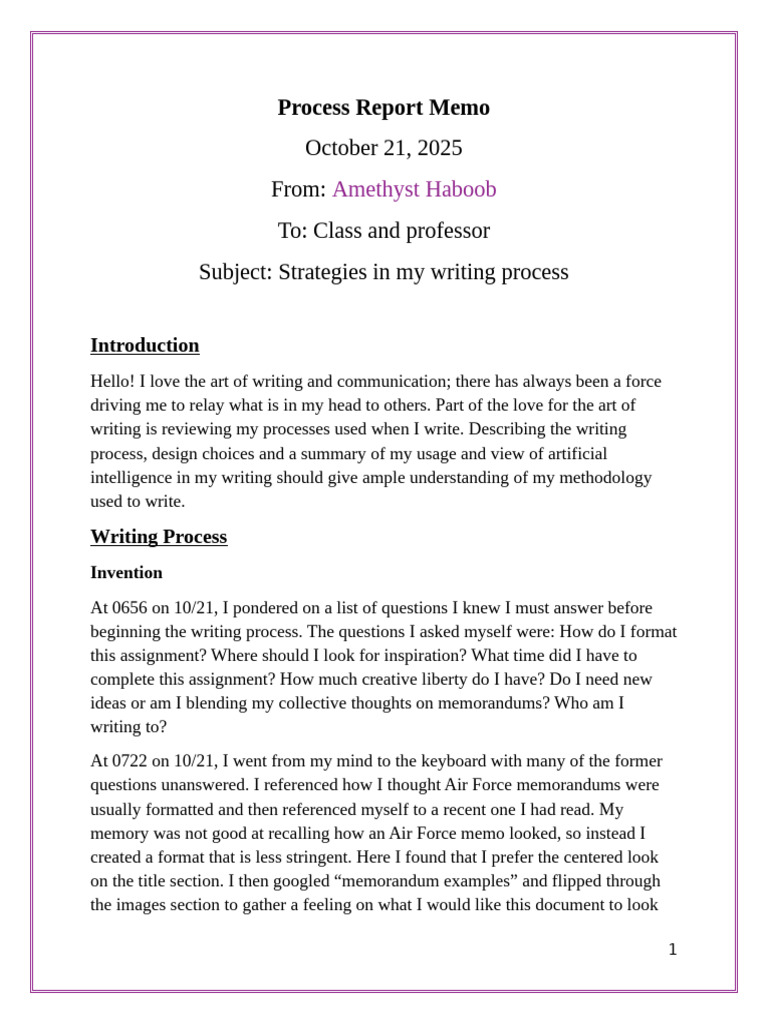 Process Memo Amethyst Haboob Draft REVIEWED by Wiess Unbekannt | PDF ...