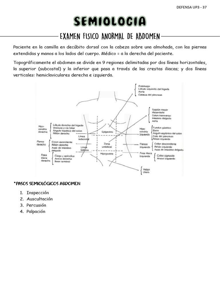 Exploración Abdominal: Técnicas y Signos | PDF | Abdomen | Mano
