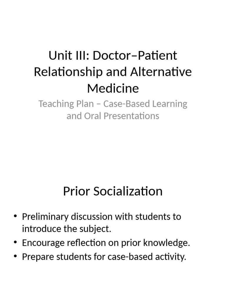 UnitIII DoctorPatient AlternativeMedicine | PDF