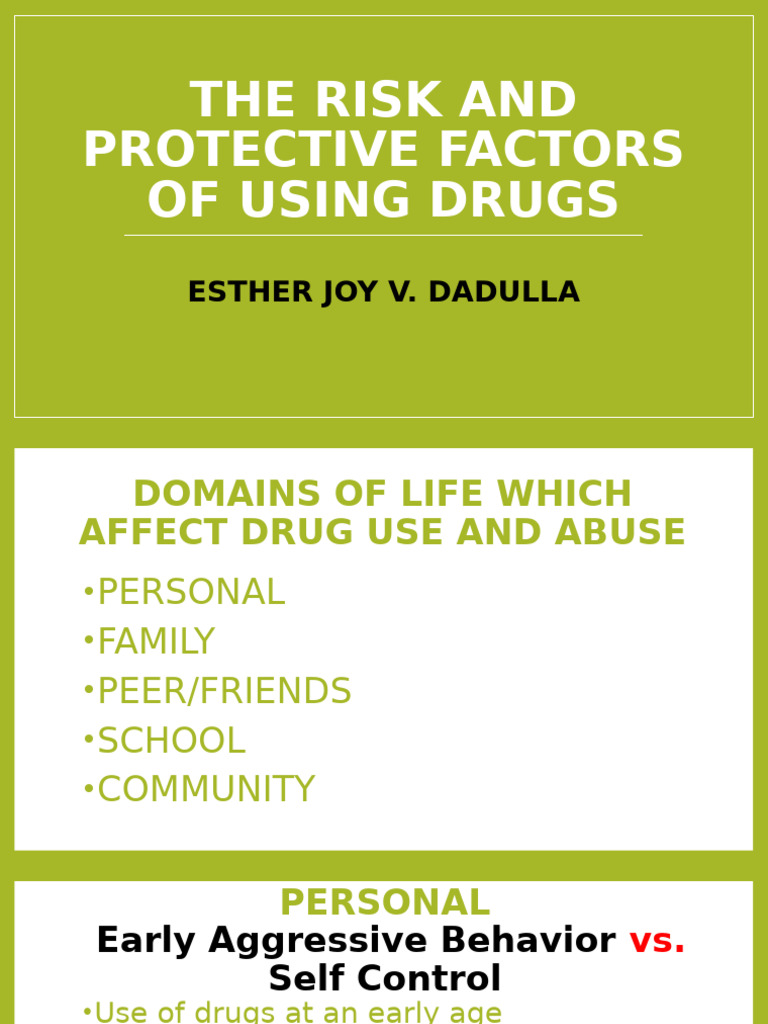Lesson 2 The Risk and Protective Factors of Using Drugs (Health) | PDF ...