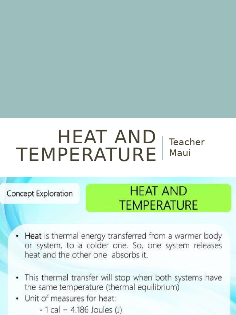 Temperature and Heat | PDF