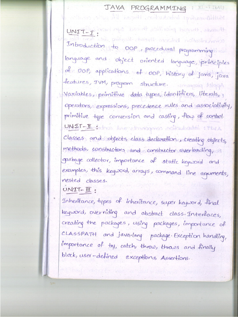 Java Hand Written Notes | PDF