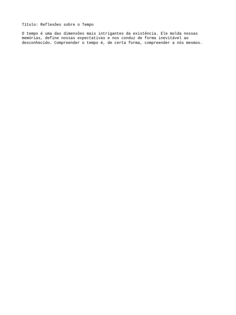Compreendendo o Tempo e a Existência | PDF