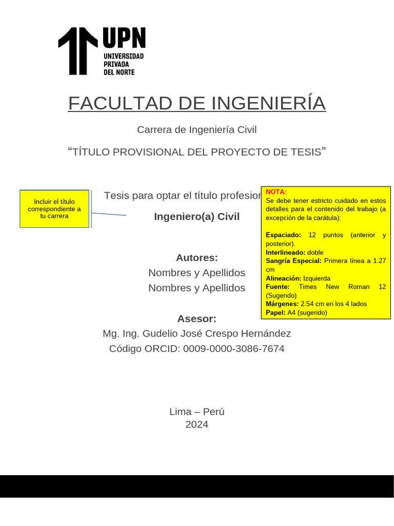Formato para El Proyecto de Tesis | PDF | Hipótesis | Datos