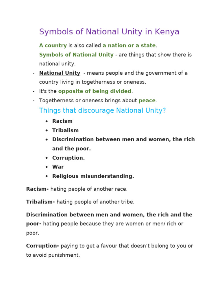 Symbols of National Unity in Kenya | PDF | Kenya | Nairobi