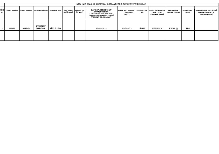 NICMailIdCreationFormat | PDF