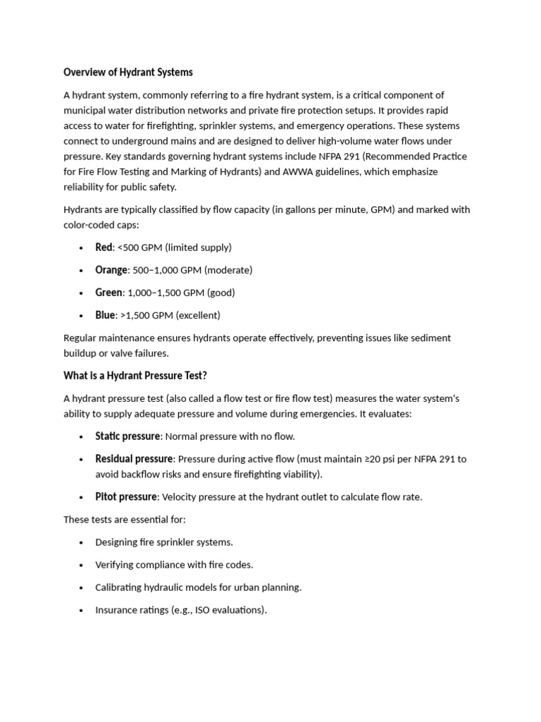 Overview of Hydrant Systems | PDF | Boiler | Fire Sprinkler System