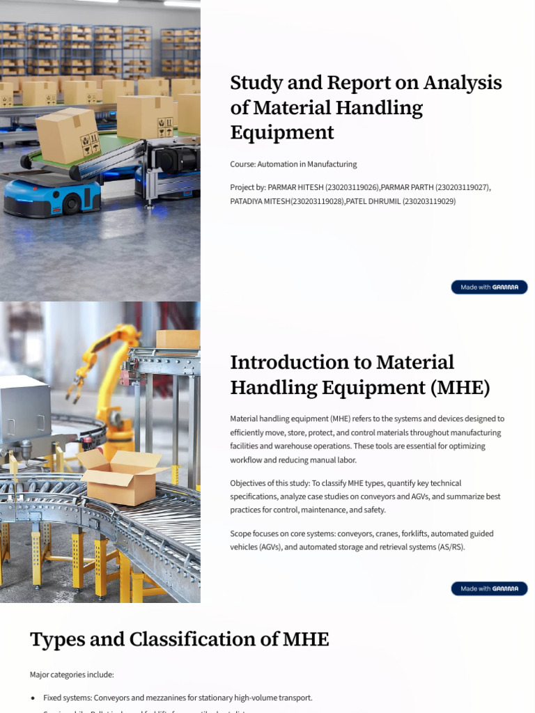 Material Handling Equipment Analysis Report | PDF | Manufactured Goods ...