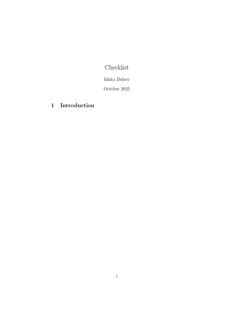 Checklist | PDF