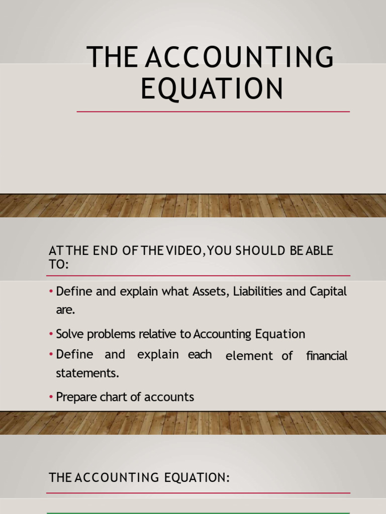 Understanding the Accounting Equation | PDF | Equity (Finance) | Bonds ...