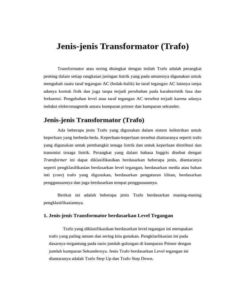 Jenis Trafo | PDF
