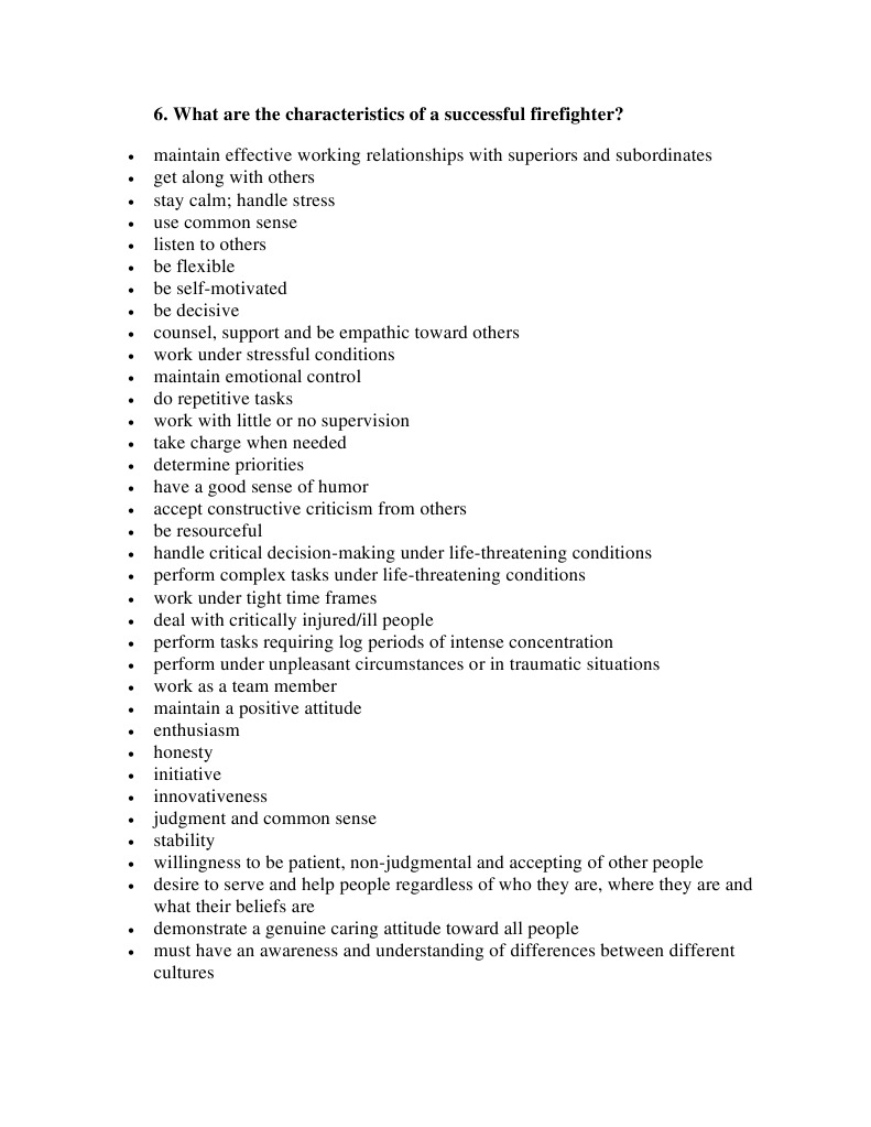 Key Traits of Successful Firefighters | PDF