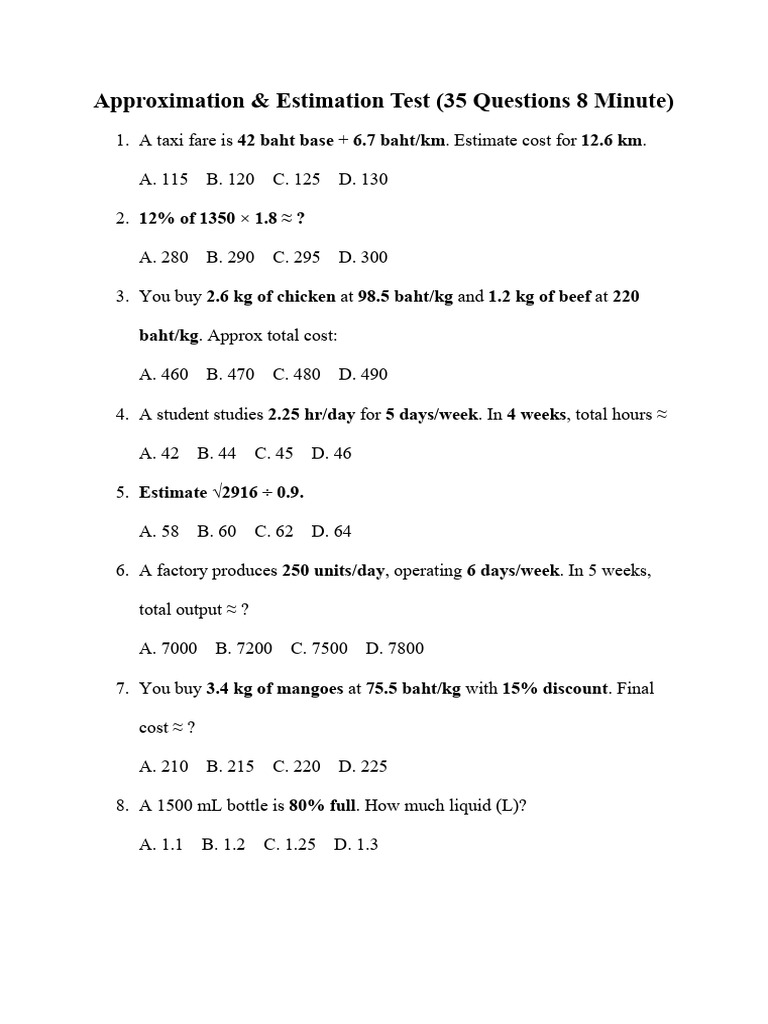 Approximation and Estimation | PDF