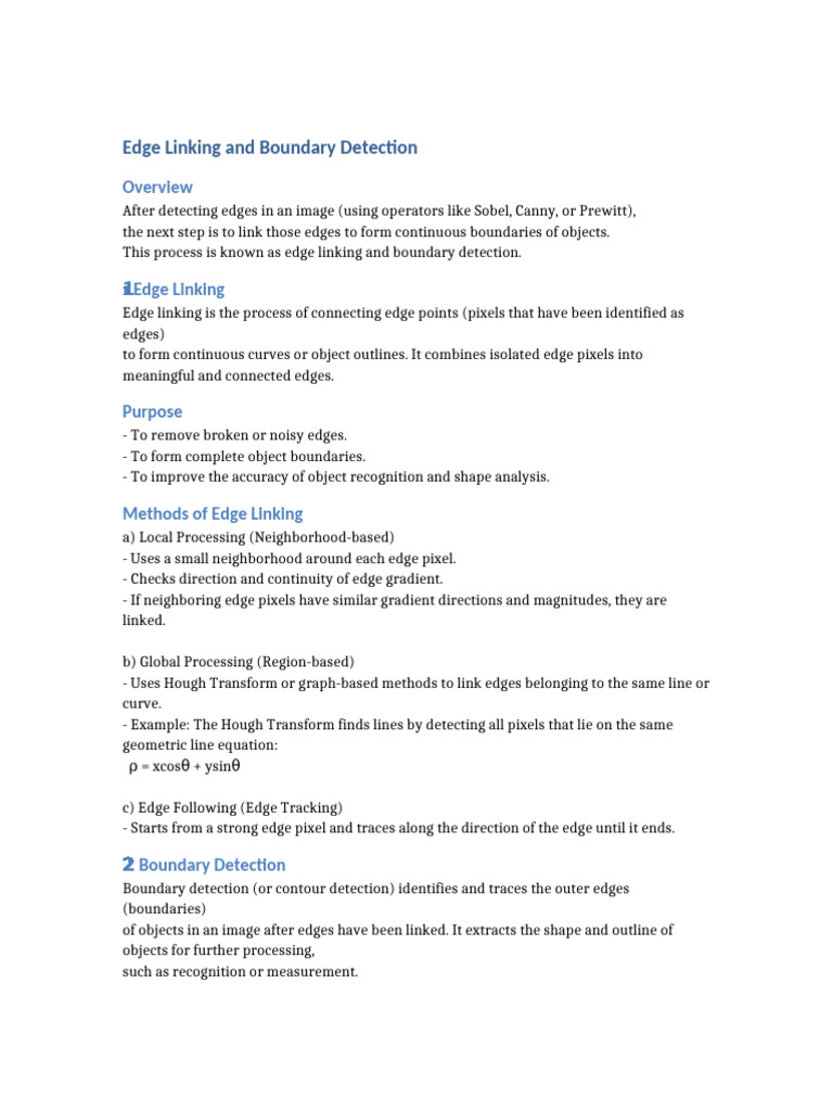 Edge Linking and Boundary Detection Guide | PDF | Signal Processing ...